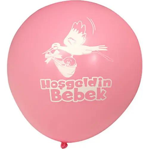 HOŞGELDİN BEBEK BASKILI PEMBE BALON