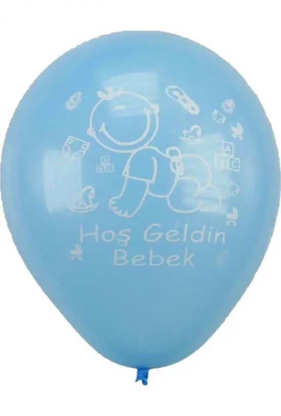 HOŞGELDİN BEBEK BASKILI MAVİ BALON