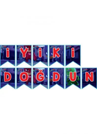 PJ MASKS İYİ Kİ DOĞDUN YAZI