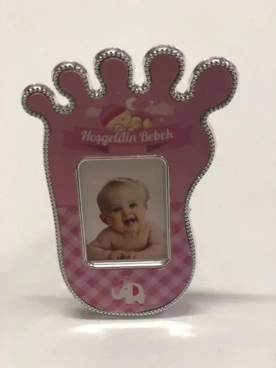 HOŞGELDİN BEBEK YAZILI PEMBE ÇERÇEVE MAGNET